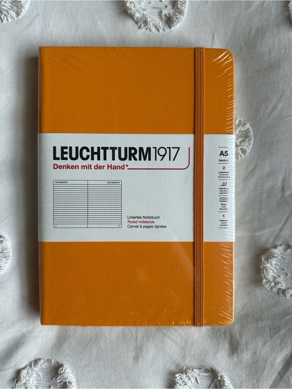 Leuchtturm A5 Lined Notebook - Orange - New in Package, Sealed